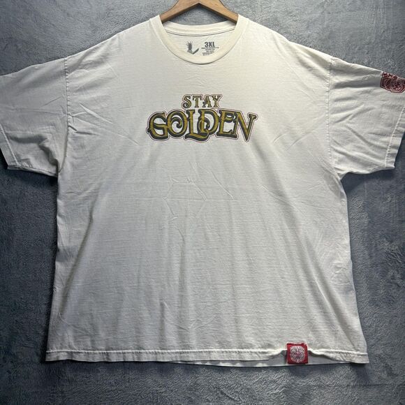 Stay Golden Shirt Mens 3XL White Graphic Pineapple Tiki Surf Casual Streetwear - Picture 1 of 9